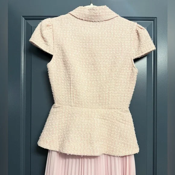 Self-Portrait Pink Boucle Midi Dress - Picture 6 of 9